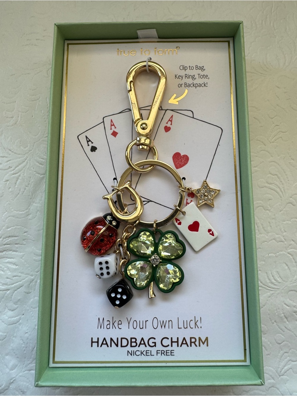 True to Form Vegas Good Luck Handbag Charm Keychain